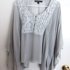 Seafoam Green/Blue/grey Flowy Blouse